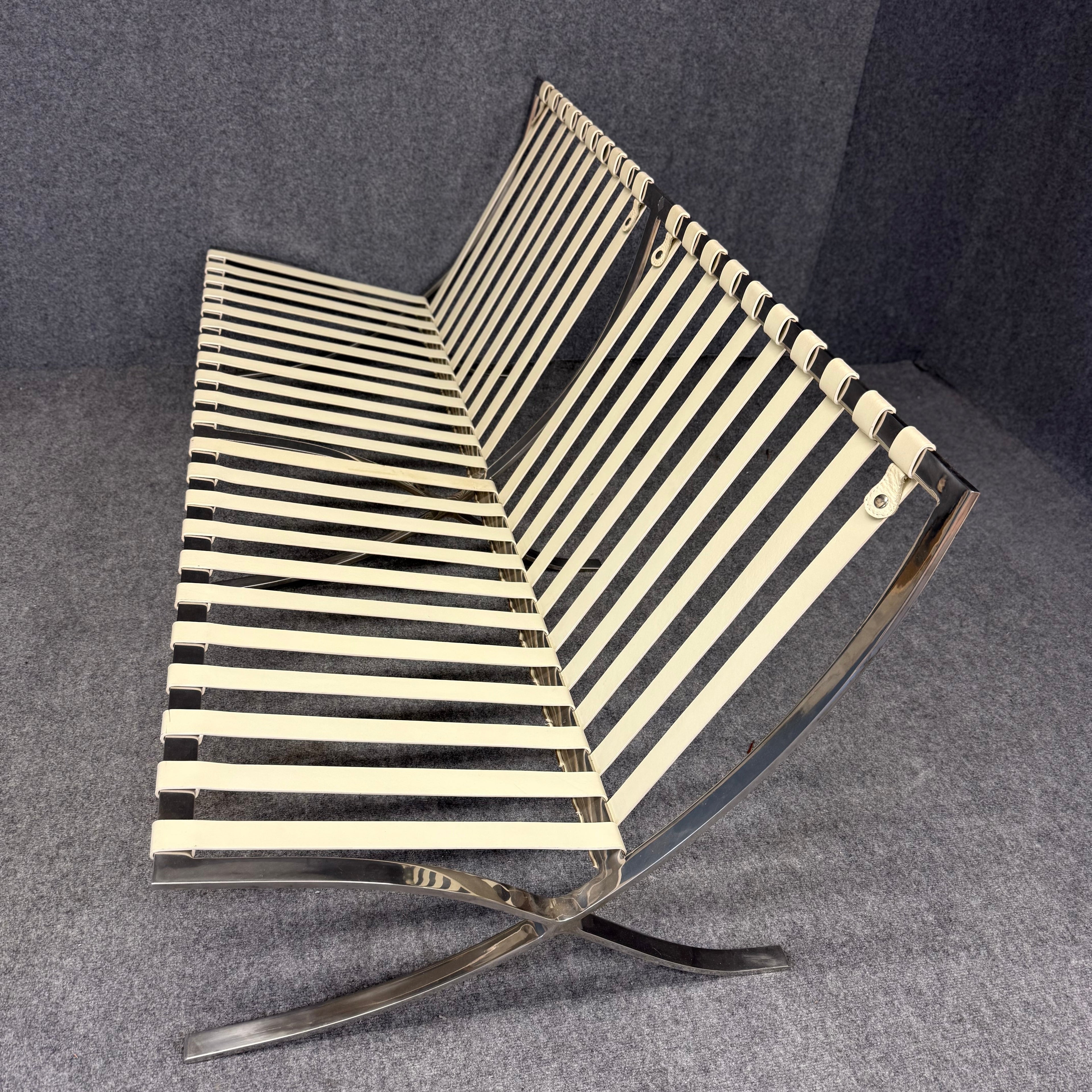 Barcelona Style Loveseat– Mies van der Rohe Style