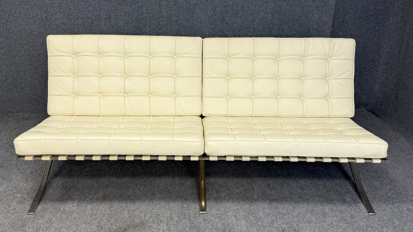 Barcelona Style Loveseat– Mies van der Rohe Style