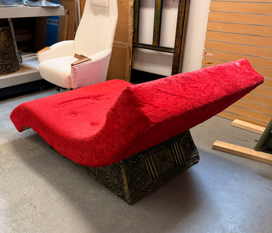 FUR-139 Adrian Pearsall — Rare Red "Goop" Brutalist Wave Chaise Lounge for Craft Associates, MCM / Atomic Age, c.1970s