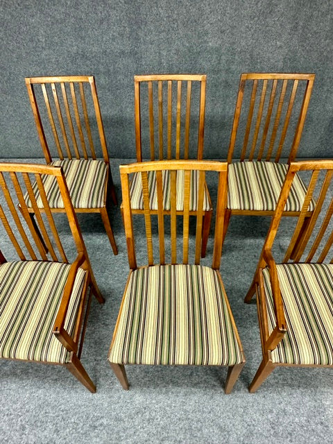 Six Mid-Century Walnut Dining Chairs