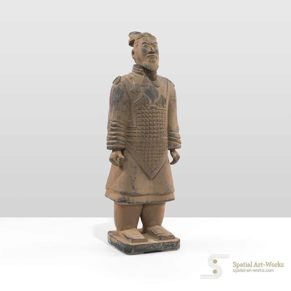 MCM-014 — 20th Century Terracotta Chinese Warrior Figure, Two-Piece, 32" Tall — After the Qin Dynasty Terracotta Army