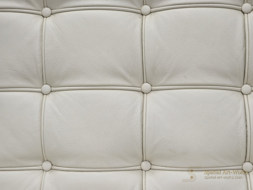 MCM-017 Barcelona Style Sofa / Loveseat After Mies van der Rohe — Black Leather, Chrome, 71" Wide, Unknown Maker