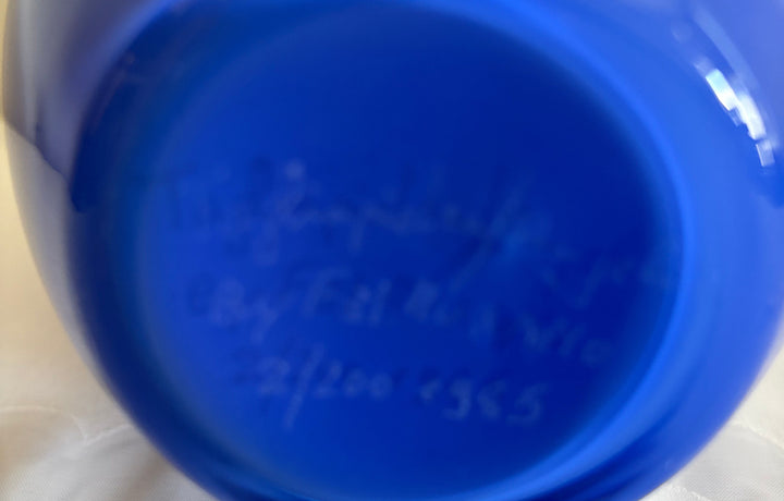 MCM-118 Lino Tagliapietra &amp; Marina Angelin for Effetre International — Murano Glass Decanter, Blue, Signed, Ed. 2/200, 1985