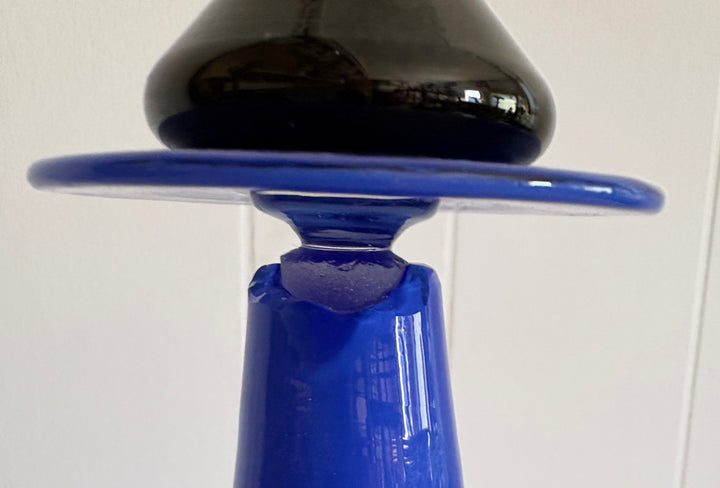 MCM-118 Lino Tagliapietra &amp; Marina Angelin for Effetre International — Murano Glass Decanter, Blue, Signed, Ed. 2/200, 1985