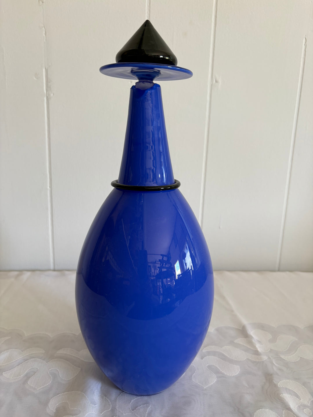 MCM-118 Lino Tagliapietra &amp; Marina Angelin for Effetre International — Murano Glass Decanter, Blue, Signed, Ed. 2/200, 1985