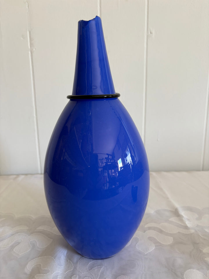 MCM-118 Lino Tagliapietra &amp; Marina Angelin for Effetre International — Murano Glass Decanter, Blue, Signed, Ed. 2/200, 1985
