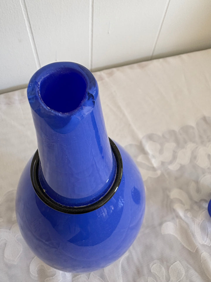 MCM-118 Lino Tagliapietra &amp; Marina Angelin for Effetre International — Murano Glass Decanter, Blue, Signed, Ed. 2/200, 1985
