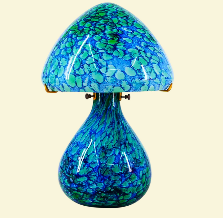 MCM-085 Blue Murano Glass Mushroom Lamp