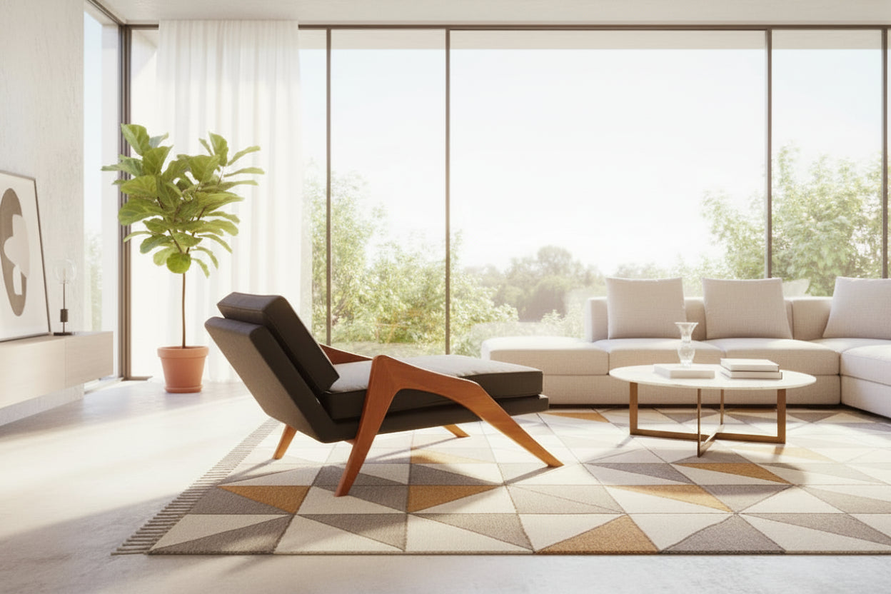 Adrian Pearsall-Inspired Grasshopper Chaise Lounge — Model 965-CX | Black & Mahogany | Spatial Art-Works