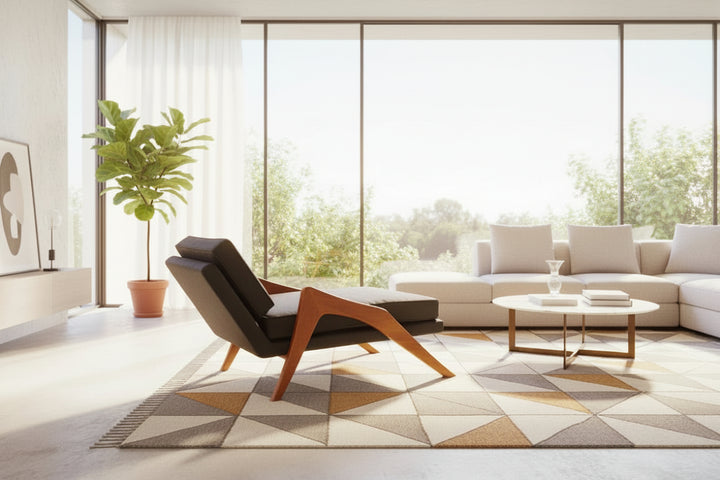 FUR-031 Adrian Pearsall-Inspired Grasshopper Legs Chaise Lounge — Model 965-CX | Black &amp; Mahogany | Spatial Art-Works