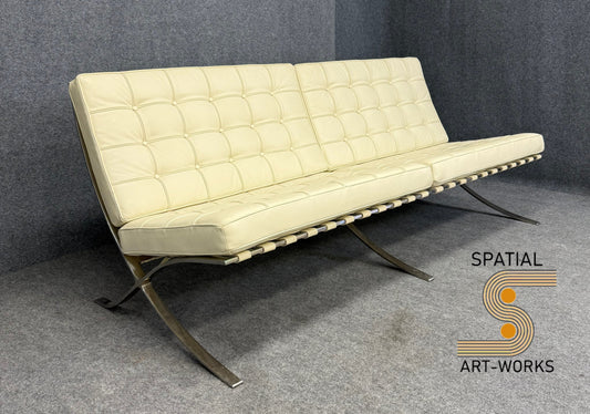 Barcelona Style Loveseat– Mies van der Rohe Style